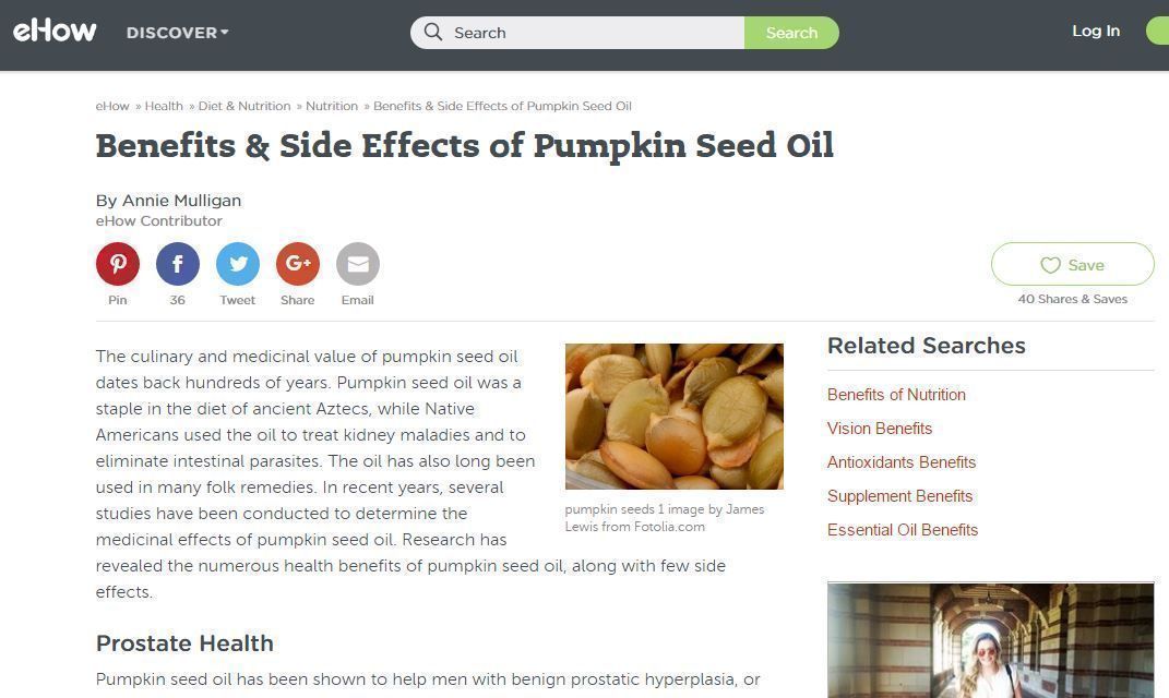 Benefit and side effects of Pumpkin Oil