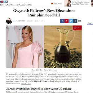 Gwyneth Paltrow Pumpkin Seed Oil
