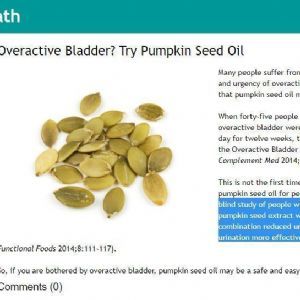 Overactive Bladder Pumpkin Seed Oil
