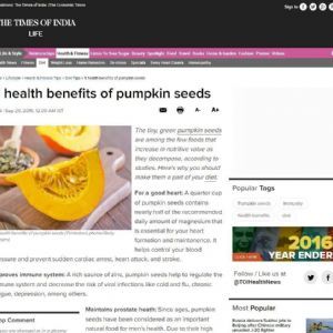 Times of India Pumpkin Seed Benefits