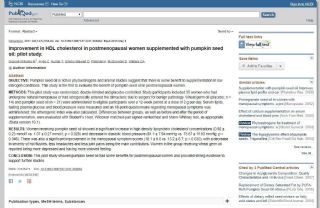 Screenshot Improvement in HDL cholesterol in postmenopausal women supplemented with pumpkin seed oil: pilot study