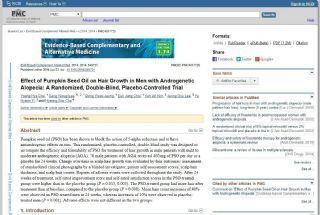 Screenshot Effect of Pumpkin Seed Oil on Hair Growth in Men with Androgenetic Alopecia: A Randomized, Double-Blind, Placebo-Controlled Trial