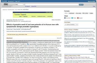 Screenshot Effects of pumpkin seed oil and saw palmetto oil in Korean men with symptomatic benign prostatic hyperplasia
