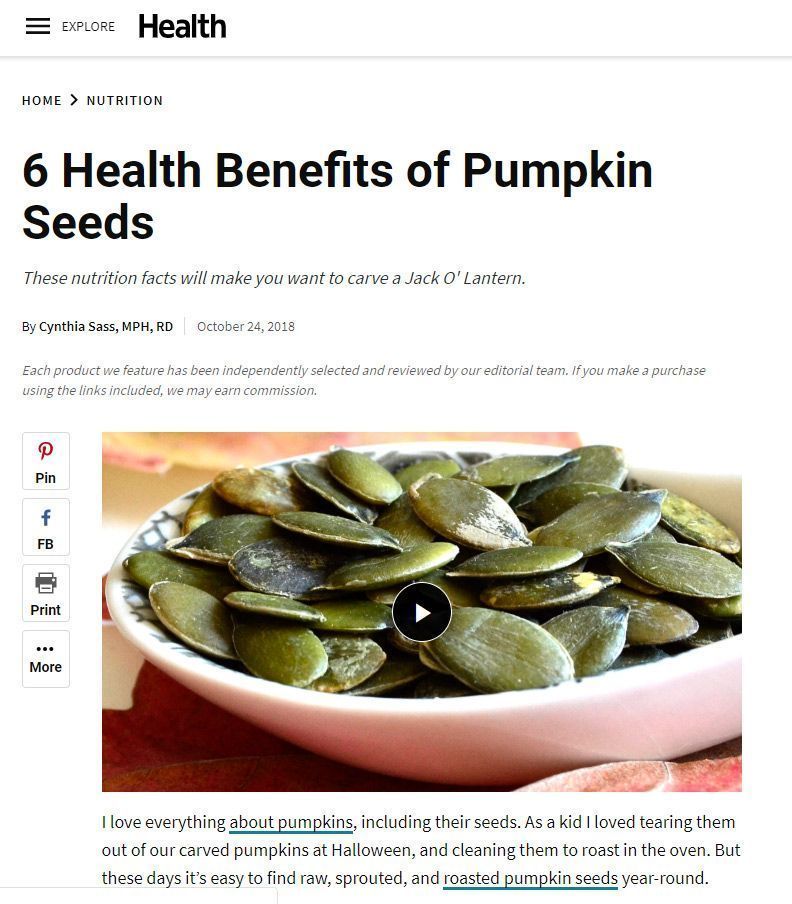 6 Health Benefits of Pumpkin Seeds and Pumpkin Seed Oil