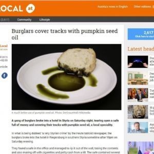 Burglars cover track with Pumpkin Seed Oil