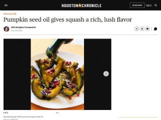 Pumpkin Seed Oil gives squash a rich lush flavor