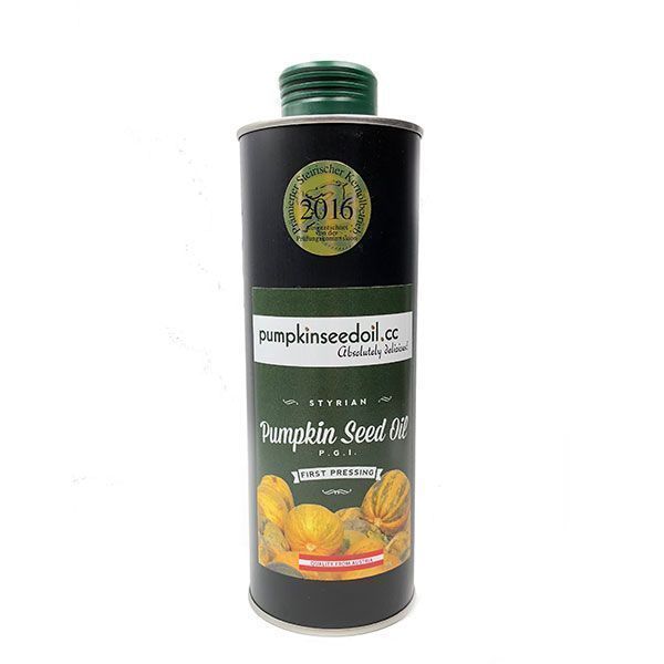 Styrian Pumpkin Seed Oil, Tin 0.75 Liter in Austria